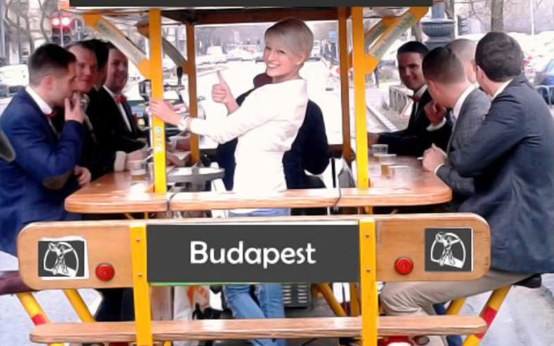 A group using the pedi bus in Budapest