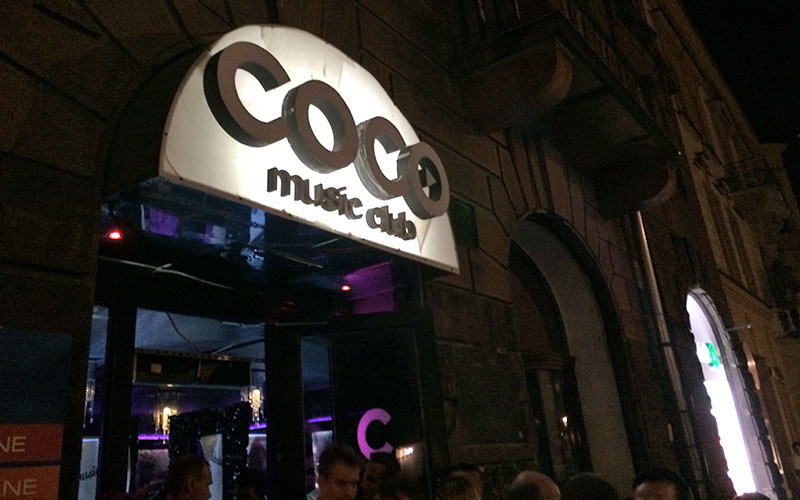 The exterior of Coco Music Club in Krakow