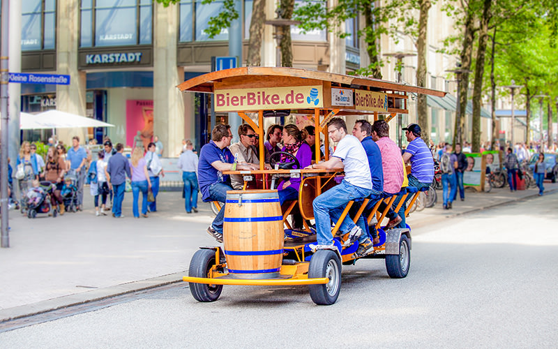Some stags on a beer bike in Lisbon