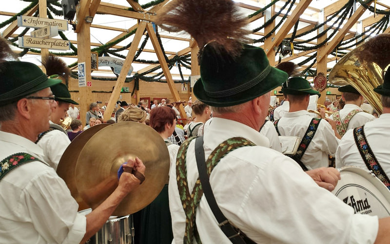 Some men in an Oompah band