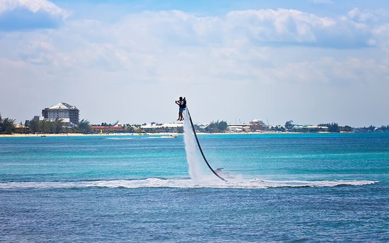 Someone jetting out of the sea