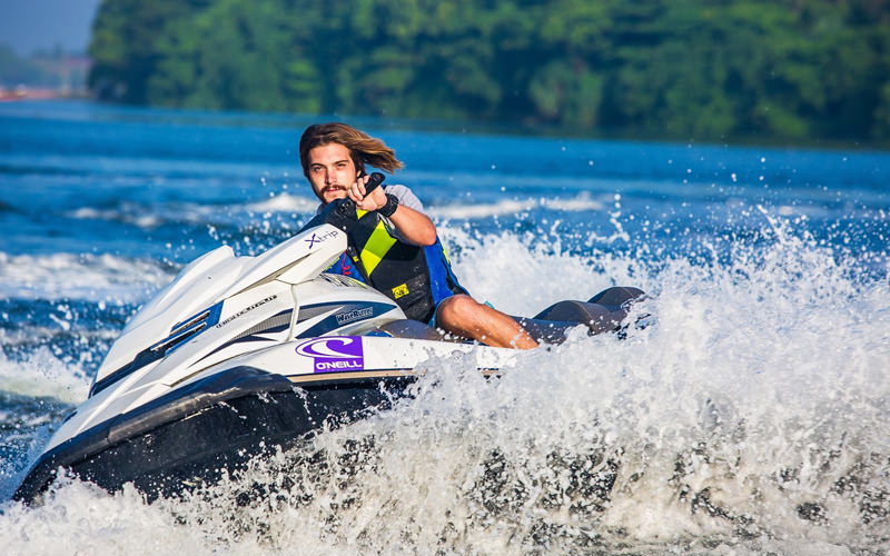 A man on a jet ski