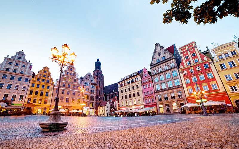 A market square in Wroclaw