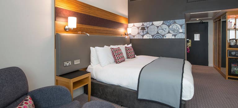 A hotel room in Nottingham with grey interiors