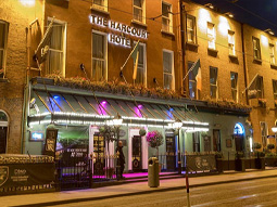 The exterior of Copper Face Jacks, Dublin, at night