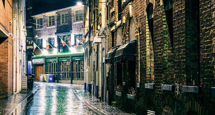A view of Mathew Street in Liverpool