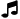 A black illustration of a musical note