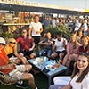 People on a rooftop bar