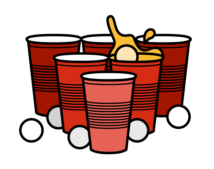 An illustration of beer pong