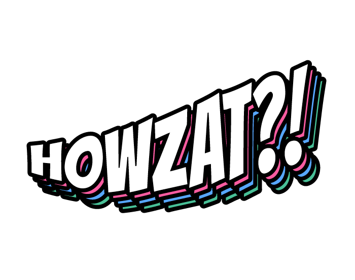 An illustration of the word Howzat