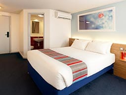 A double bedroom in the Travelodge on Newquay 