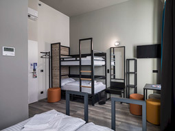 A set of bunkbeds in a room at a&o Budapest City