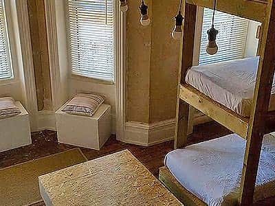 Bunkbeds in a dorm room