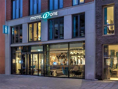 The exterior of Motel One Amsterdam