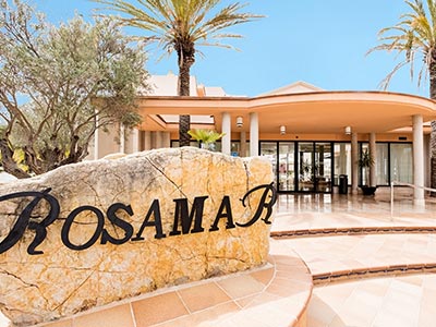 The exterior of Aparthotel Rosamar