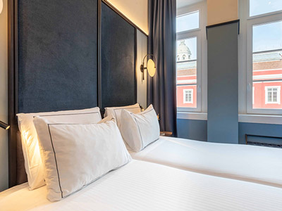 Bed with outside view