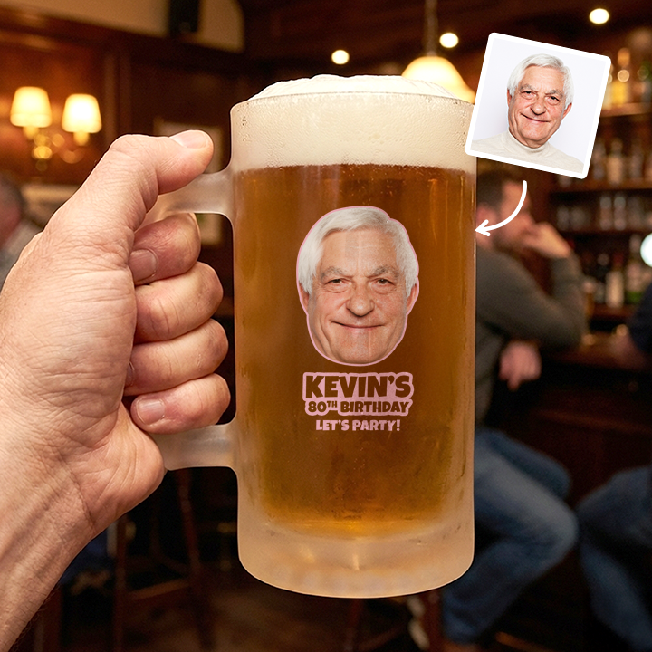 Photo Print Birthday - 80th Stein