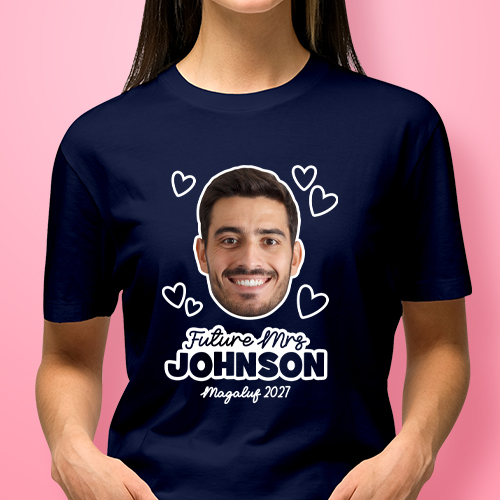 Stag Do Photo T-shirt – Photo, Text, Location on Red T-shirt