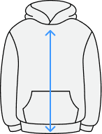Hoodie size guide icon - length