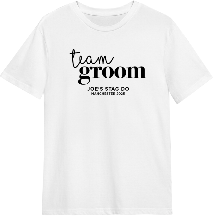 Team Groom Lettering T-Shirt - front view