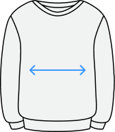 Sweatshirt size guide icon - width