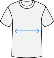 T-shirt size guide icon - chest width