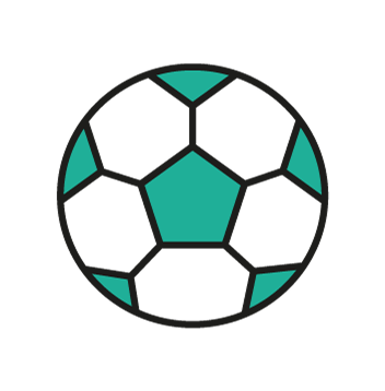 An illustrated icon of a football