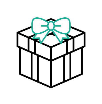 An illustrated icon of a present