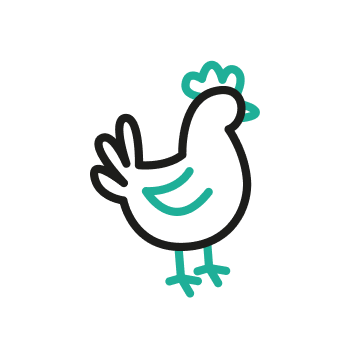 An illustrated icon of a stag and hen