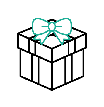 An illustrated icon of a present