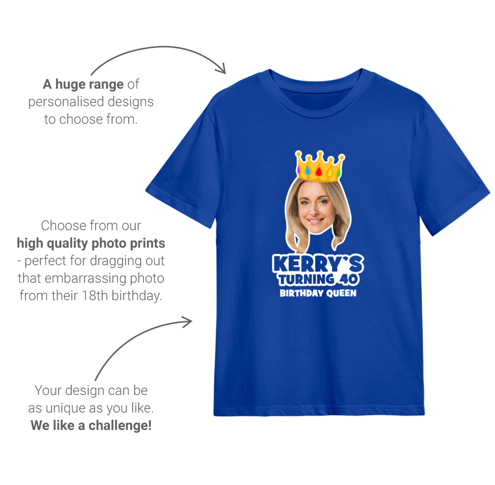 LNOF's birthday t-shirt features front view - photo-print