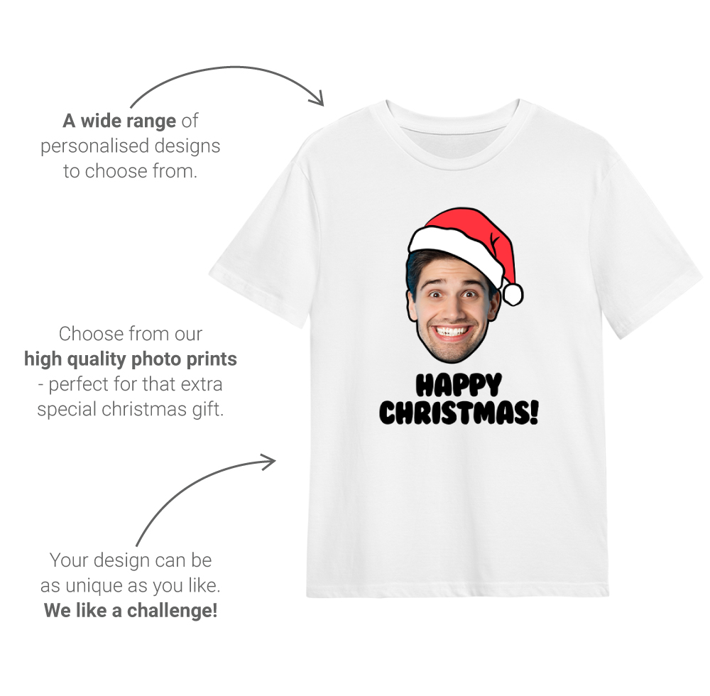 LNOF's Christmas t-shirt features front view - photo-print