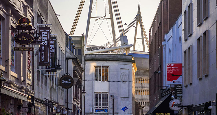 Westgate Street in Cardiff