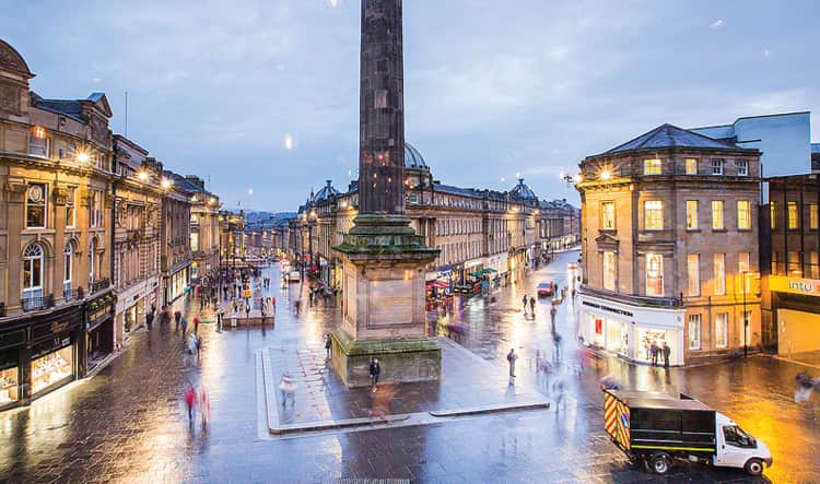 View from The Botanist of Newcastle's Grey's Monument