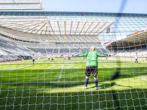 St James' Park from behind the goal