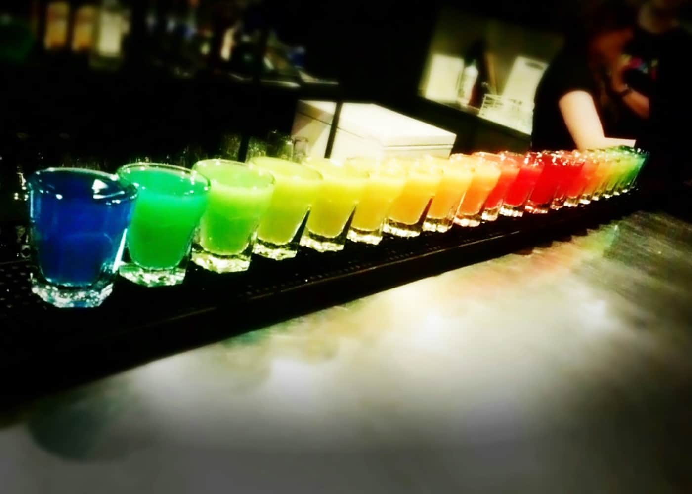 Rainbow shots lined up in Czupito