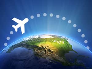Flight Matrix tile of earth and flights