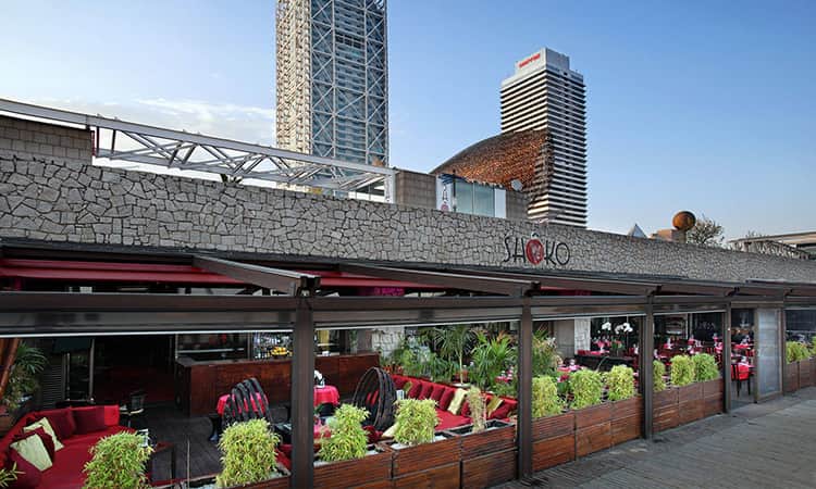 The exterior of Shoko on the Barcelona seafront