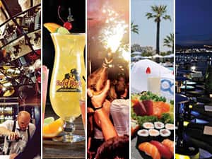 Five images of bars in Marbella 