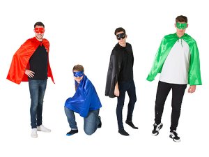 A group of men wearing capes and masks