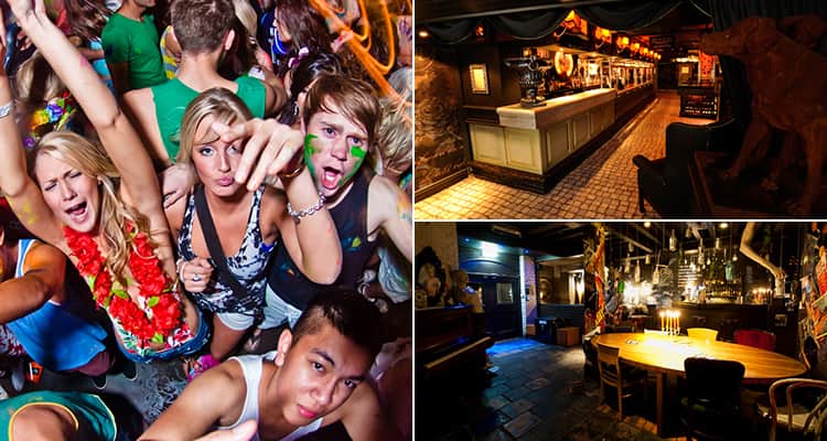 Three tiled images - including one of people dancing and two of bars in Newcastle 
