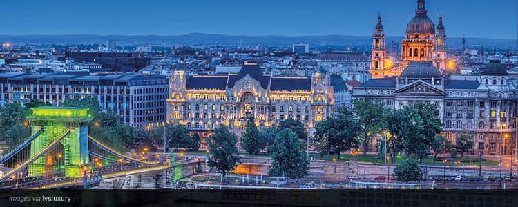 City of Budapest illuminated at dusk