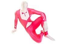 man in a pink tuxedo morphsuit
