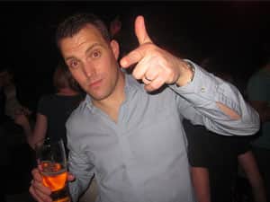 LNOF's Head Honcho drinking a pint