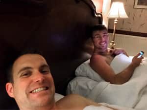 Matt and Will - selfie in bed
