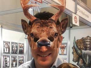 Head Honcho wearing a stag mask