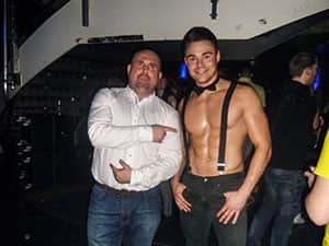 Garry and a proper fit topless bloke