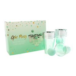 Gin Pong packaging and contents isolated against a white background