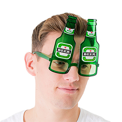 Beer bottle glasses make a great accessory