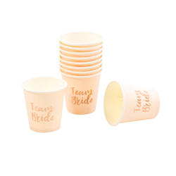 Rose Gold Team Bride Shot Glasses isolated on a white background